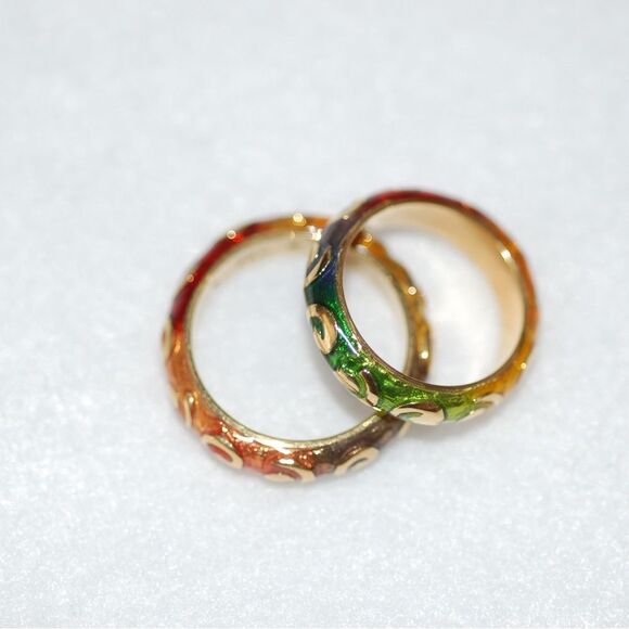 Authentic Hidalgo 18k multi color enamel bands - Picture 3 of 3